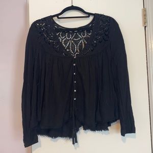 Free People Embroidered Blouse